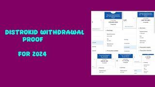 Withdrawal Proof for Royalties or Earnings payment for Distrokid in 2024