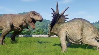 Styracosaurus Destroys T-Rex, Acrocanthosaurus, Spinosaurus, I-Rex, Giganotosaurus - JWE