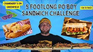 5 FOOTLONG PO BOY SANDWICH CHALLENGE!!!