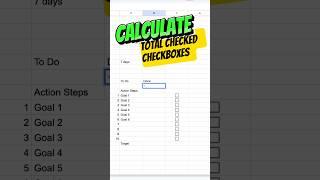 How to calculate total checked checkboxes! #googlesheetsguide #spreadsheet #checkboxes #tips