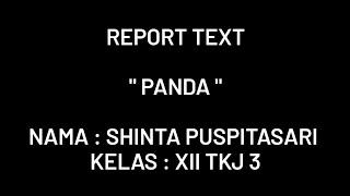 Report text about panda (Tugas Bahasa Inggris)
