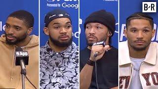 Jalen Brunson, Karl-Anthony Towns, Josh Hart, Mikal Bridges Talk Game 6 Win vs. Celtics
