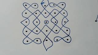 5*5 kongal muggulu rangoli design with dots|| easy rangoli design with dots