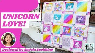 The Perfect Quilt Pattern for PANELS! Unicorn Love designed by Stephanie's daughter ...