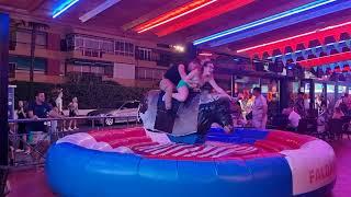 Mechanical bull riding highlights tonight in benidorm spain