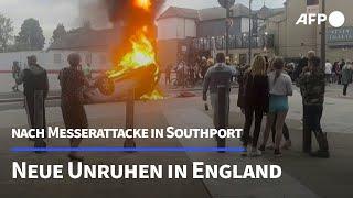 Neue Unruhen in Großbritannien nach Messerattacke auf Kinder in Southport | AFP