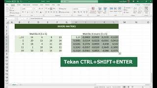 Menghitung Inverse Matriks menggunakan Microsoft Excel