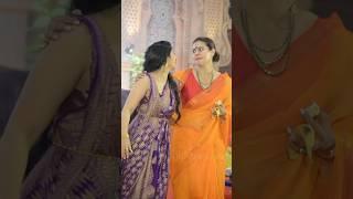 Kajol and Tanisha Mukherjee: A Glimpse of Sisterly Love at Durga Puja️ #shorts #durgapuja #kajol