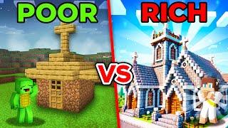 POOR CHURCH vs RICH CHURCH : JJ PRO vs Mikey NOOB Build Battle in Minecraft Maizen!