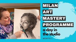 Milan Art Institute Mastery Program (Pt 1 Section 3) Charcoal Portrait. Video 3.