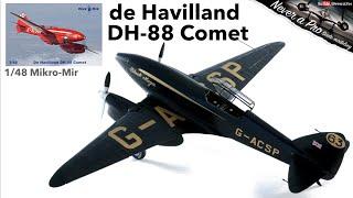 de Havilland DH.88 Comet "Black Magic" - 1/48 Mikro-Mir - Full scale model kit build