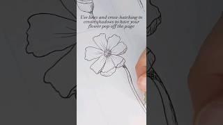 Learn to draw a beginner friendly flower #drawing #satisfyingdrawing #drawingtutorial #floraldrawing