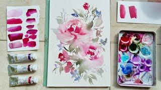 Watercolor Flower Tutorial Using Viva Magenta 2023