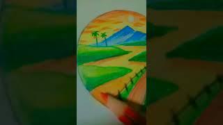 #drawing a beautiful scenery #super#viralshorts 