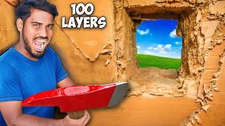 Escaping 100 Layers Cardboard Box, We're Trapped | Mad Brothers