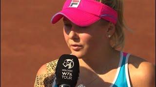 Kateryna Baindl has a nice message for Zhang Shuai after beating Kiara Toth