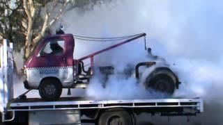 Simbad's Angry Tow Truck Burnout At Bankstown Motorcycle Show 18 4 2014