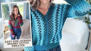 Wapta Falls Crochet Pullover: Easy Crochet Granny Stitch Pullover Pattern