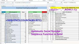 How to add Automatic Serial Number | Sequence Function in Excel