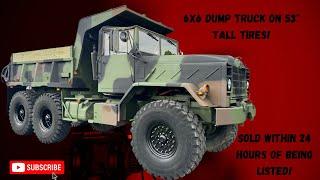 Cummins Powered BMY 5 Ton Military 6X6 Dump Truck On 53" Tires!