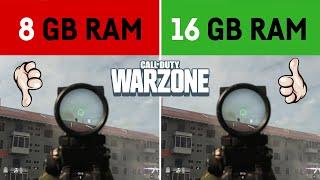 Call of Duty: Warzone - 8GB RAM vs. 16 GB RAM