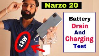 Realme Narzo 20 Battery Drain Test And Charging Test With Pros And Cons || असली सच ||