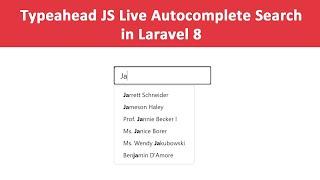 Typeahead JS Live Autocomplete Search in Laravel 8