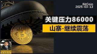 BTC4小时压力位86000，快到关键压力位了。山寨整体很弱。#比特币 #bitcoin