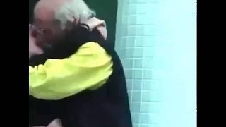 teen girl kissing 90 year old man prank video