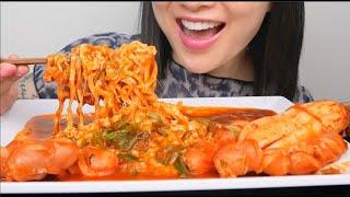 SPICY NOODLES WITH SAUSAGE (ASMR EATING SOUNDS) NO TALKING | SAS-ASMR