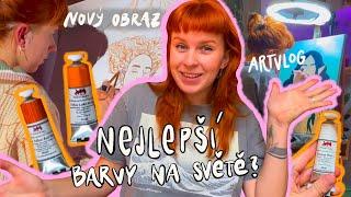 ARTVLOG | Zkouším nejlepší olejové barvy na světě a začínám nový obraz! | Eliška Kulíková