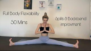 Flexibility Transformation: 50-Min Yoga for Splits, Backbends, Full Body Release, and Pain Relief