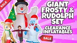 GIANT Frosty Snowman & Rudolph Reindeer & Bumble Monster Christmas Clearance Inflatables 2019