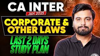 CA Inter Corporate and Other Laws Last 2 Days Strategy  | CA Inter May 2025