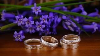 Hand Engraved Fingerprint Wedding Rings.