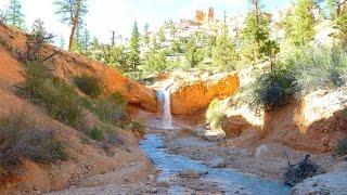 Mossy Cave Trail a short hike in utah to Waterfall near Bryce Canyon National Park Tropic Utah USA