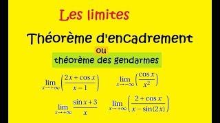 Terminale Spé Maths-Les limites- Le théorème des  gendarmes Exemples encadrement