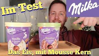 Milka Eis: Haselnuss und Vanille mit Schoko Mousse Kern im Test