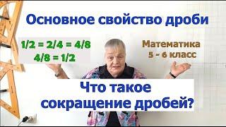 Основное свойство дроби. Сокращение дробей. Математика 6 класс.