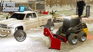 PLOWING SNOW WITH SKID STEER ON AMERICAN FORCES!?