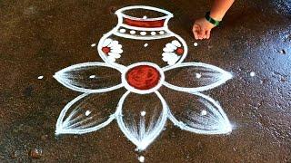 Pongal2023 pot rangoli|5*3 sankaranti muggulu|bhogi kundalu muggulu|Thaipongal kolam|Super rangoli