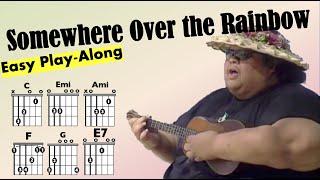 Somewhere Over the Rainbow (Israel Kamakawiwo'ole) EASY Guitar Play-Along with Lyrics