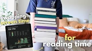 swapping my screen time for reading for a week | WEEKLY READING VLOG