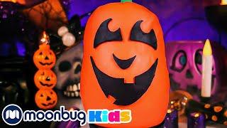 Giant Play Doh Jack-O'-Lantern  | T-Rex Ranch Adventures | Kids Songs | Moonbug Kids