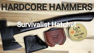 Hardcore Hammers Survivalist Hatchet Blackout Review Custom Leather Sheath Blade Maintenance Kit