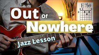 Out of Nowhere - Jazz Guitar Lesson (Melody + Chords)