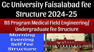 Gc University Faisalabad fee Structure 2024-25 gcuf fee Structure undergraduate program 2024-25