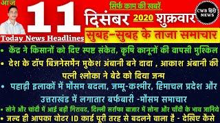 Haryana Hindi News | 11 दिसम्बर 2020 | Haryana News 11 December | Nonstop Haryana News | cwb news