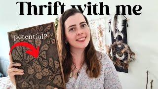 Thrift with me!  Thrifting vintage decor for future thrift flips that match my witch aesthetics
