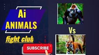 Ai Animals fight club  #art #ai animals #gorilla #tiger #animals fight